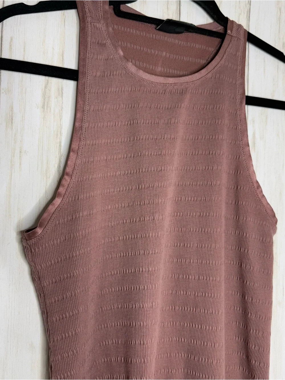 Nike Ribbed Tank Top in Dusty Mauve Small